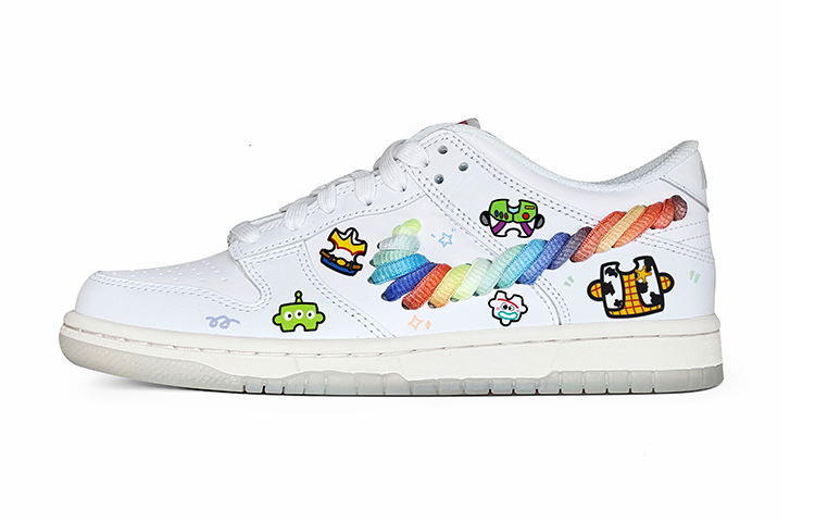 Nike Dunk Toy Puzzle Anti Slip Wear Resistant Low Top Skateboard Shoes GS White