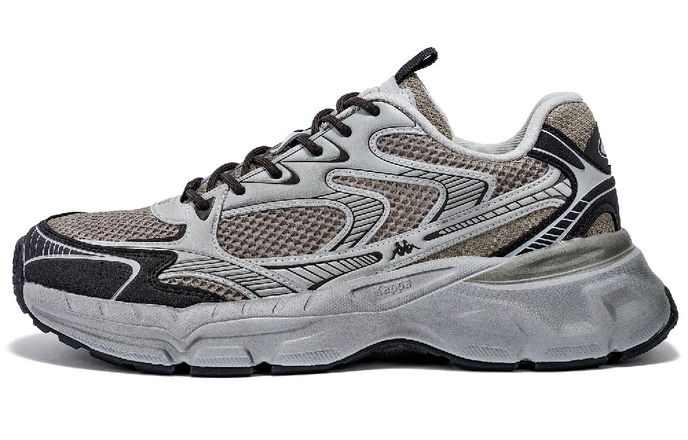 Kappa Anti-Slip Wear-Resistant Low-Top Casual Running Shoes Unisex Gray