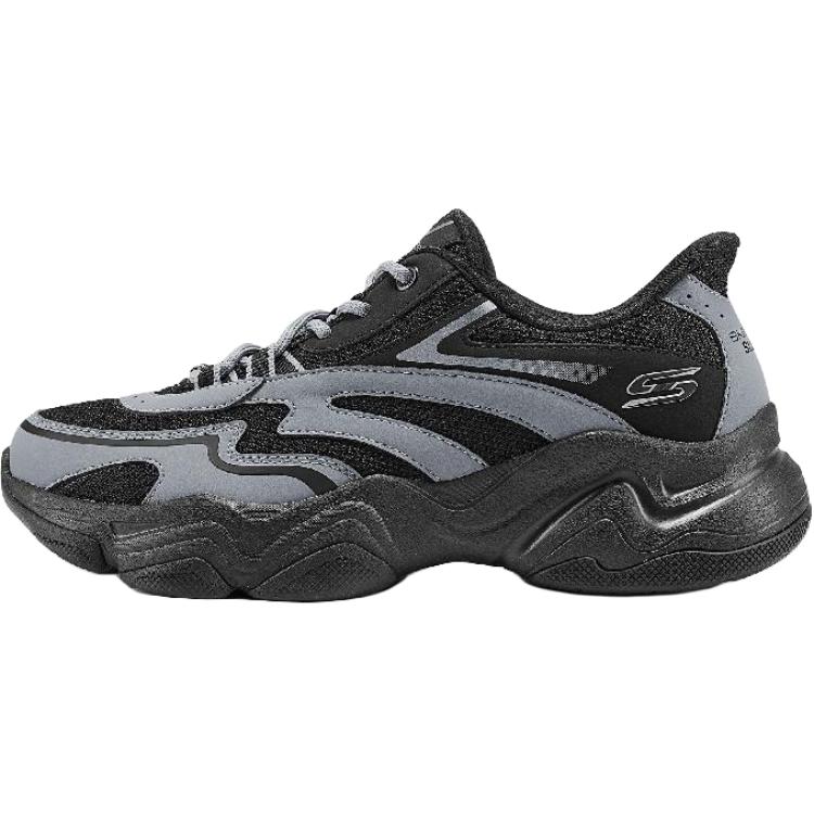 Skechers Slip ins Cushioning And Breathable Low Top Chunky Sneakers Women's Black Gray