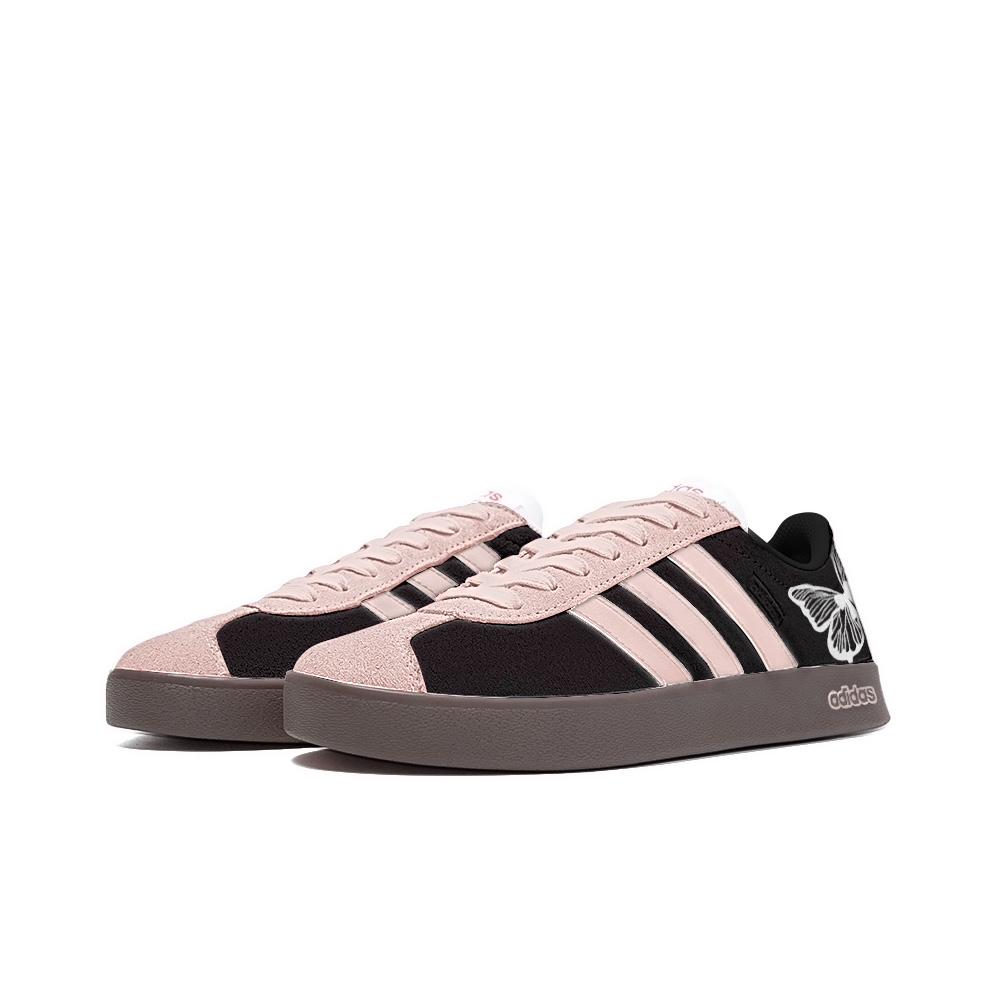 Adidas Neo Vl Court Locking The Heart, Amber Low Top Skateboard Shoes Unisex Pink Black