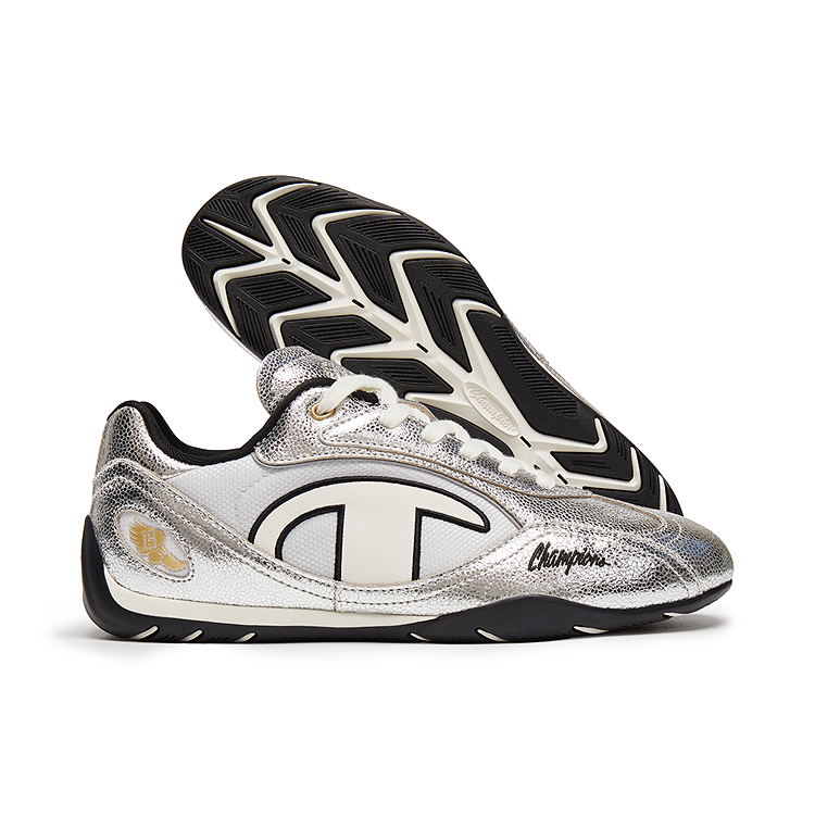 Champion Racing Shoes Support Low Top Casual Shoes Women's Silver White/Black купить в интернет-магазине Yoocart с быстрой доставкой по России.