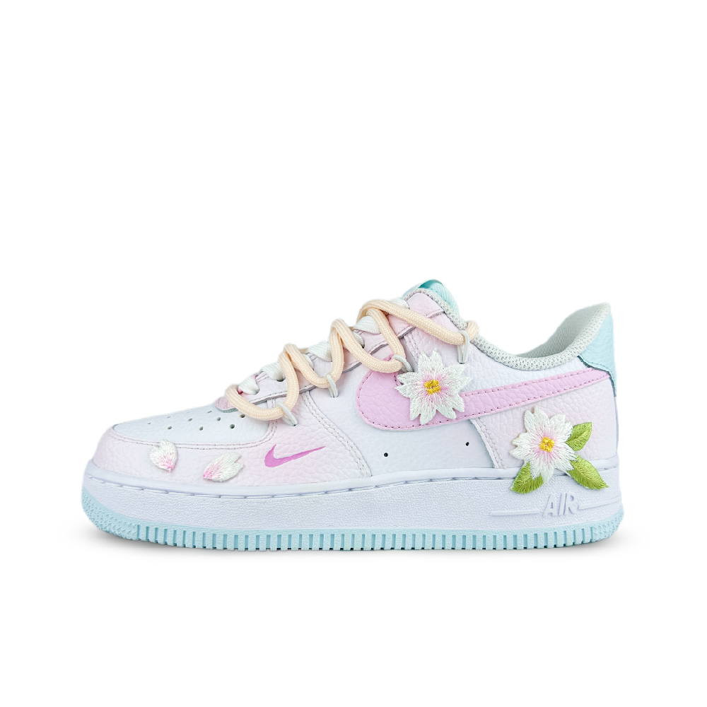 Nike Air Force 1 Spring Bubble Abrasion Resistant Low Top Skateboard Shoes Women's Pink