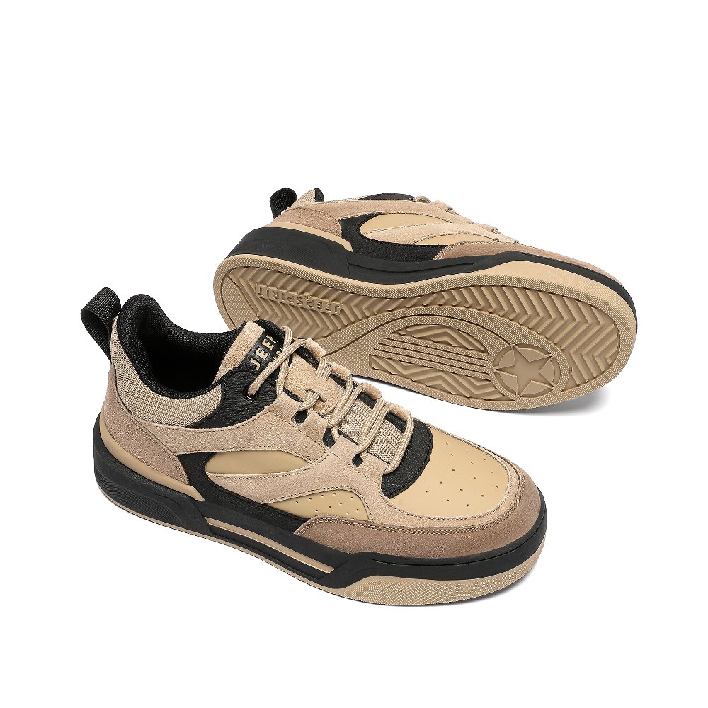 JEEP SPIRIT Low Top Fashion Casual Skateboard Shoes Men's Brown
