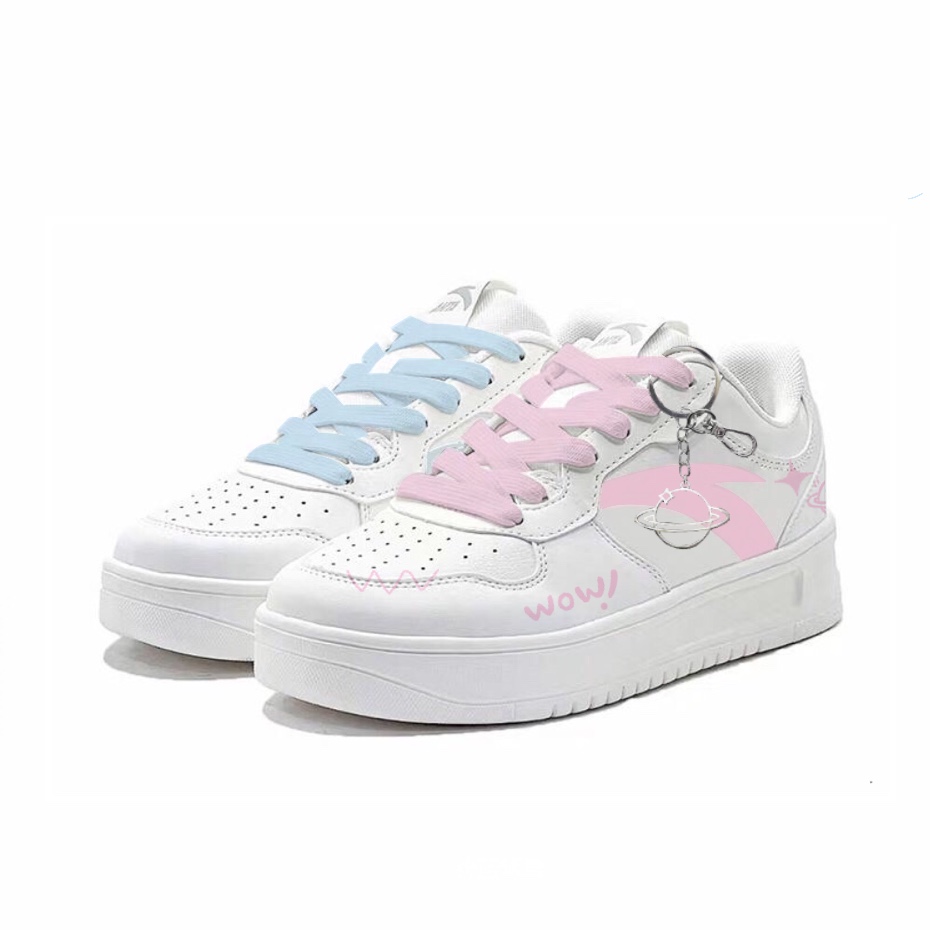 Anta Relaxed Slip Resistant, Abrasion Resistant, Lightweight Low Top Skateboard Shoes Unisex Blue Pink Mismatched