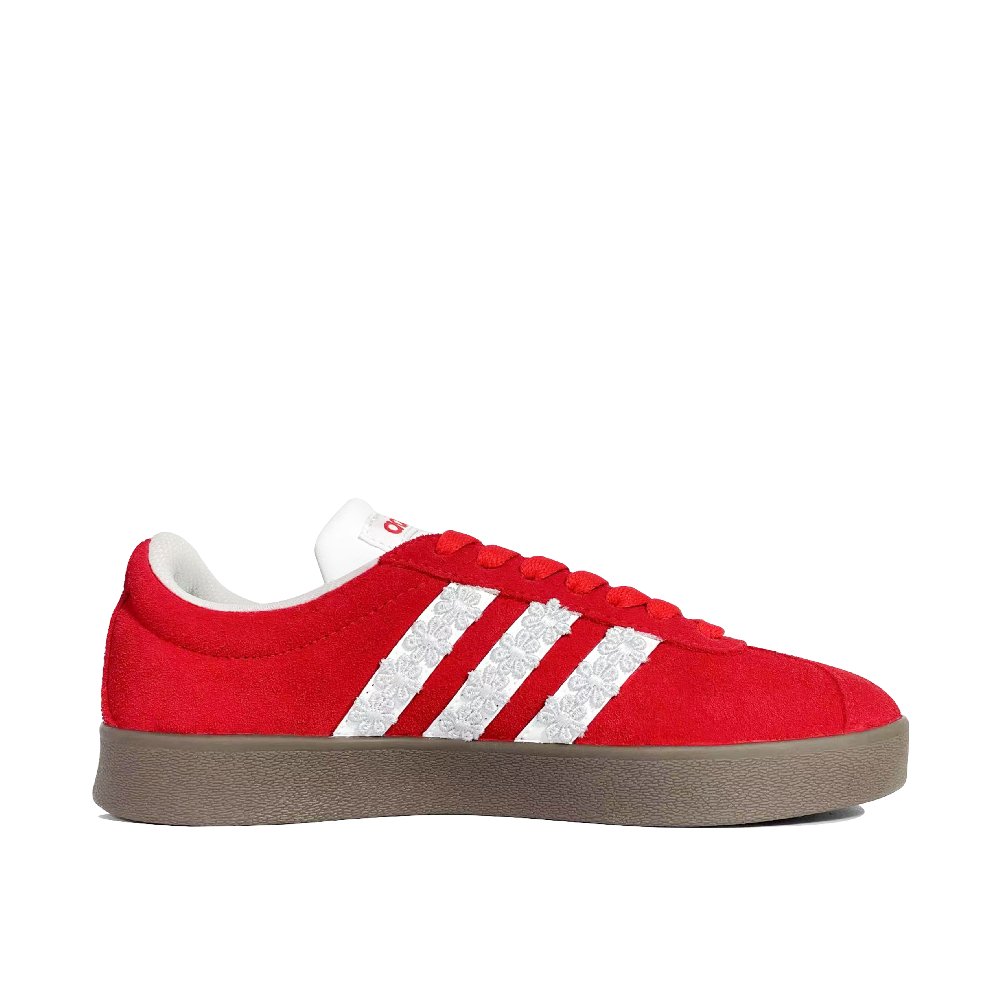 Adidas Neo VL Court 2.0 Little Red Flower Lightweight Low Top Skateboard Shoes Unisex Red White