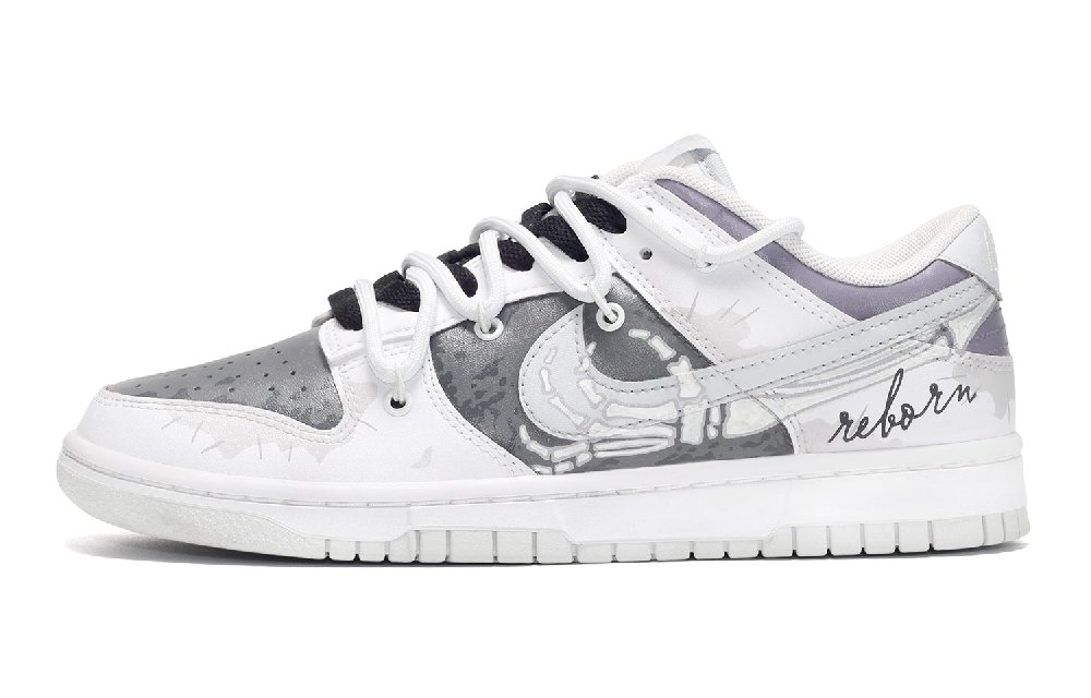 Nike Dunk Low-Top Skateboard Shoes GS Gray White