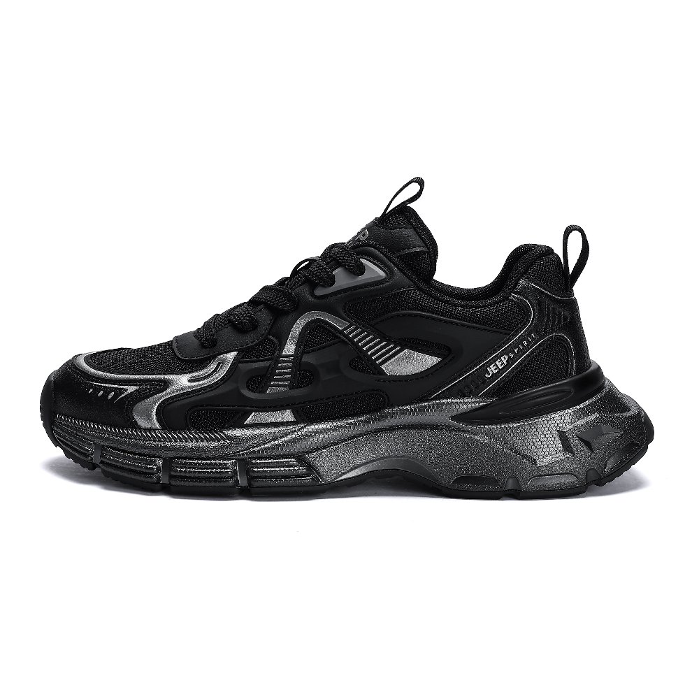 JEEP SPIRIT Low Top Chunky Sneakers Men's Graphite Silver
