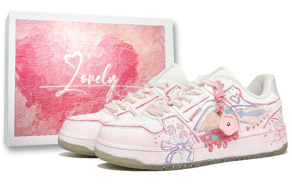 LiNing Tianji Shock Absorbers Abrasion Resistant Slip Resistant Low Top Skateboard Shoes Women's Love Pink