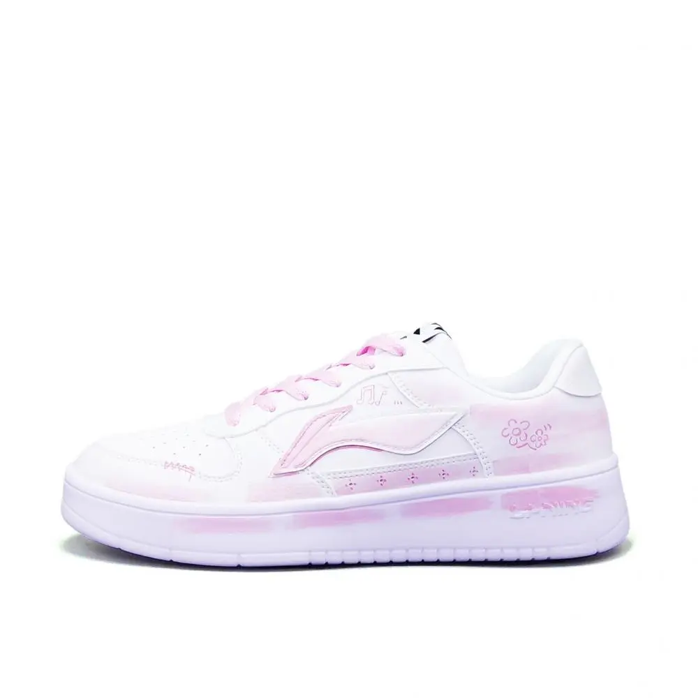 LiNing Pontoon Boats Abrasion Resistant, Lightweight, And Breathable Low top Skateboard Shoes Unisex White