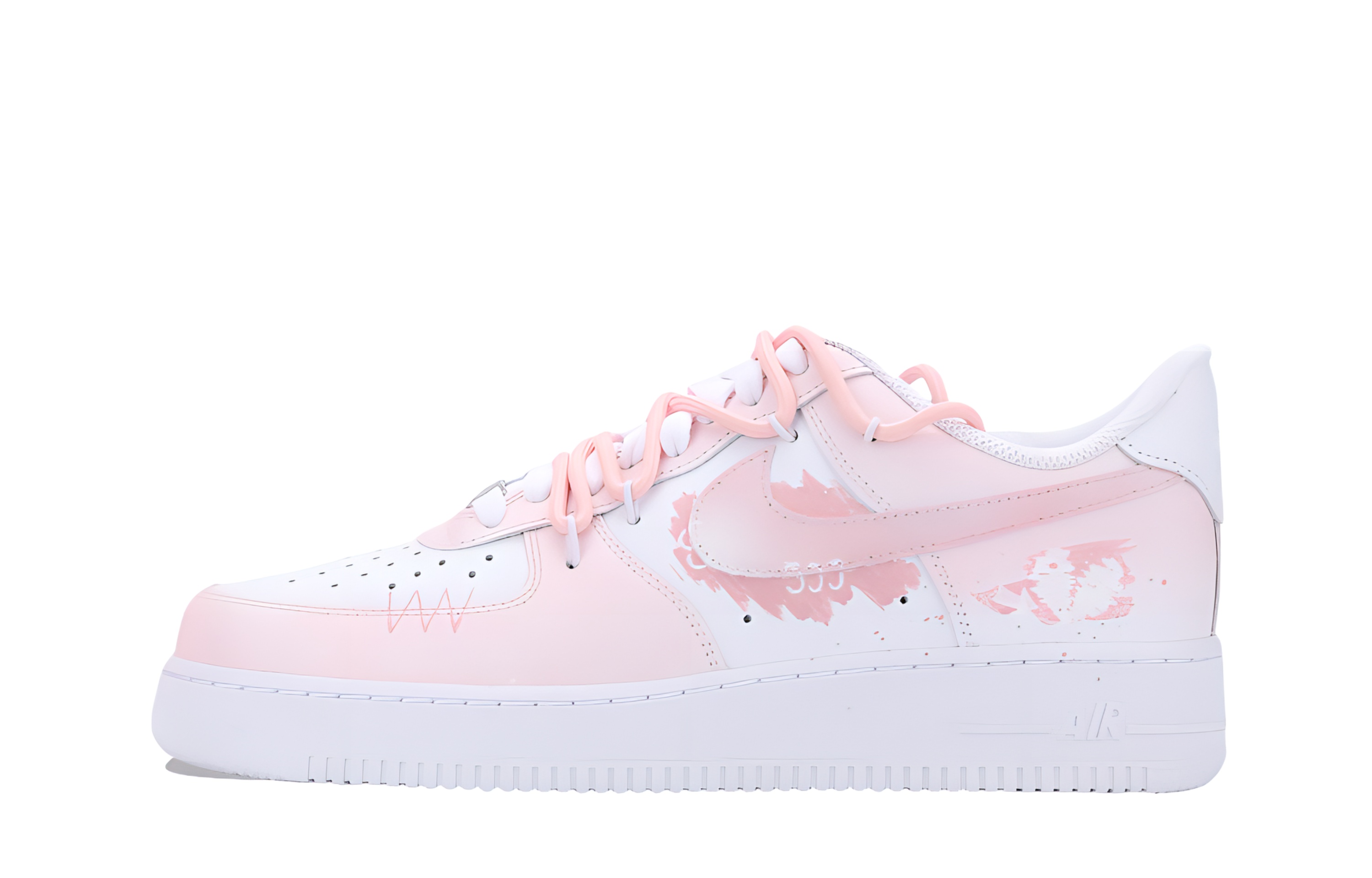 Nike Air Force 1 Heartbeat Moments Slip Resistant Abrasion Resistant Low top Skateboard Shoes Unisex Pink White