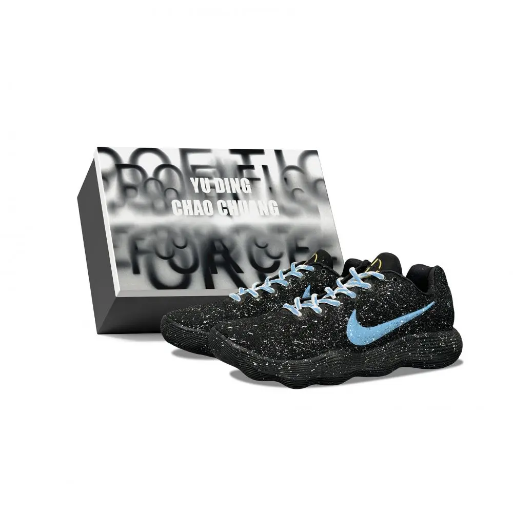 Nike Hyperdunk 2017 YDCC Starry Wave Baby's Breath, Box Abrasion Resistant Low top Basketball Shoes Unisex Black Blue