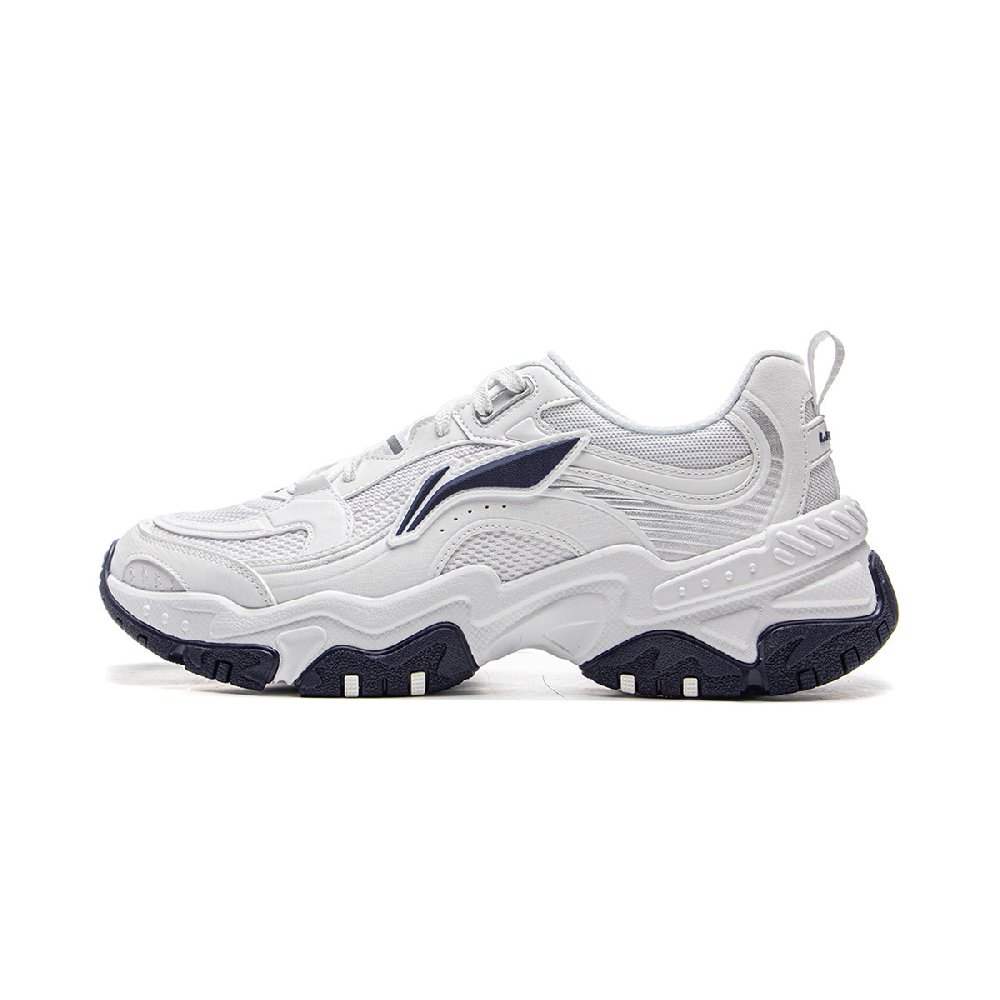 LiNing Brown Sugar Anti-Slip Wear-Resistant Breathable Height Increasing Low-Top Casual Shoes Men's White