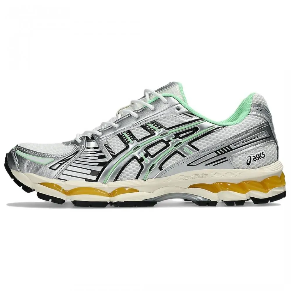 Asics GEL Kayano 12.1 Abrasion Resistant Low top Running Shoes Unisex Silver Green Orange