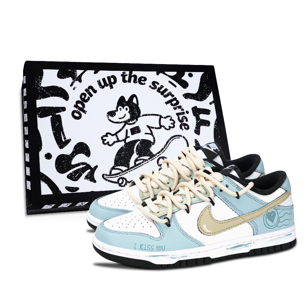 Nike Dunk Heart Postmark Abrasion Resistant Low Top Skateboard Shoes Unisex Blue