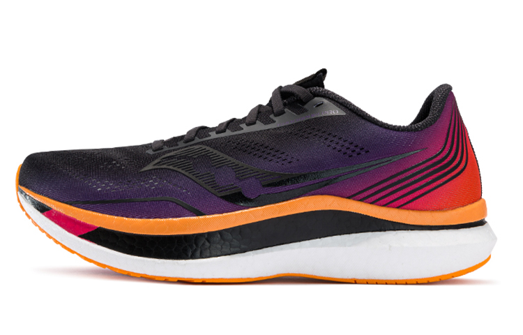 Saucony Cushioning Anti-Slip Wear-Resistant Breathability Low-Top Carbon Plate Running Shoes Men's Black Yellow Red