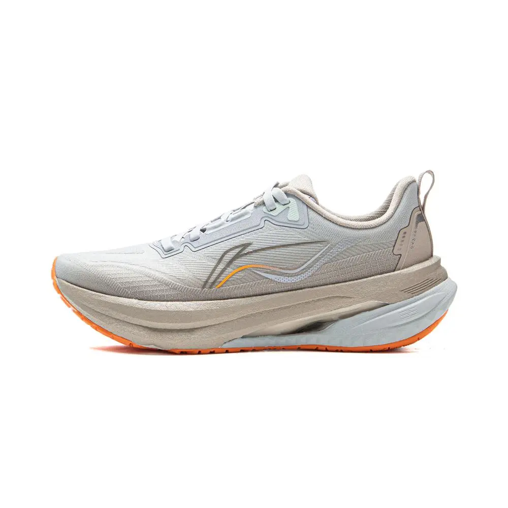 LiNing Shock Absorbers Slip Resistant Abrasion Resistant Breathable Low Top Running Shoes Women's Gray