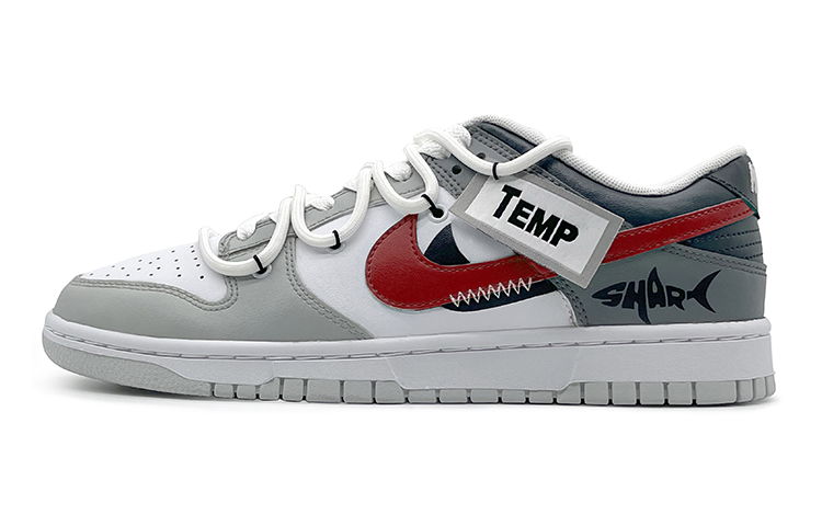 Nike Dunk 'Neutral Grey' Slip-Resistant Cushioning Low-Top Skateboard Shoes Grade School Gray Red