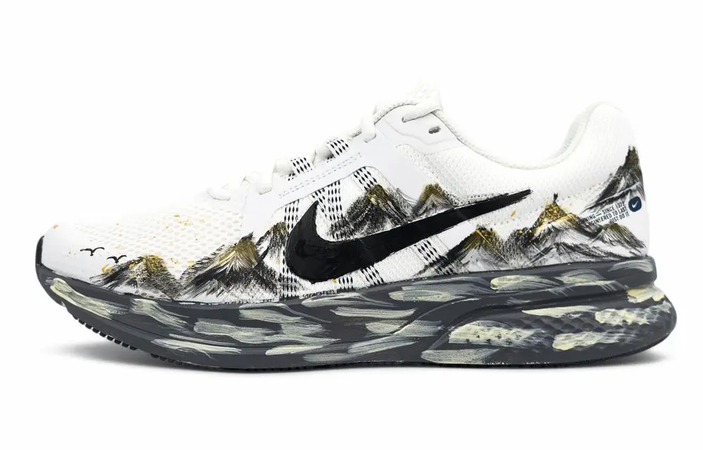 Nike Run Swift 2 Cushioning Abrasion Resistant Breathable Low top Running Shoes Men's White Gold