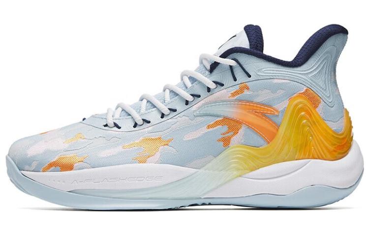 Anta Mountain 2 Cushioning Anti-Slip And Wear-Resistant Coverage Mid-Top Basketball Shoes Light Sky Blue