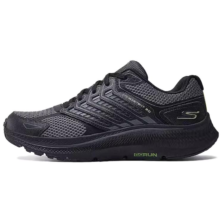 Skechers MEN'S GO Cushioning Support Rebound Low Top Running Shoes Men's Black Gray