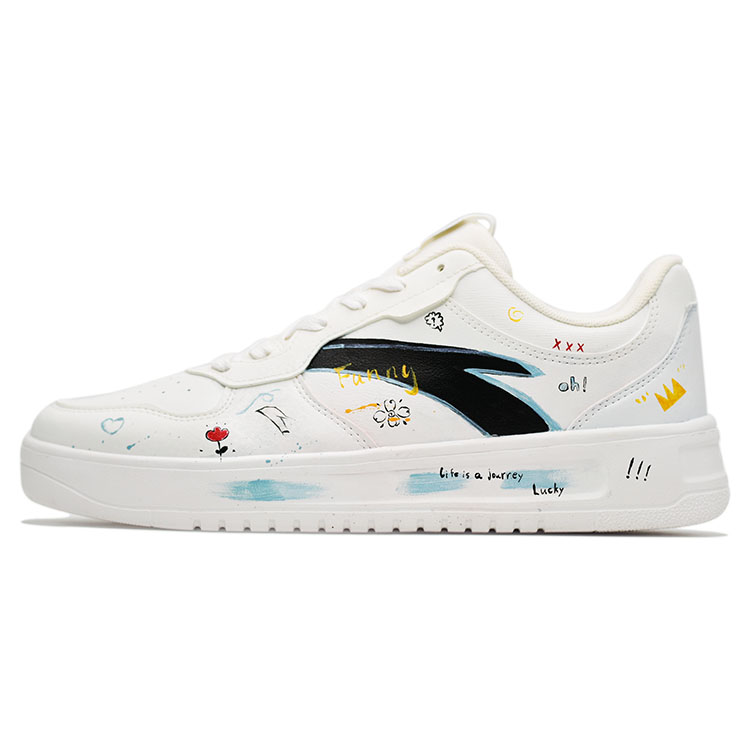 Anta Life Collection Slip-Resistant Cushioning Low-Top Skateboard Shoes Men's White