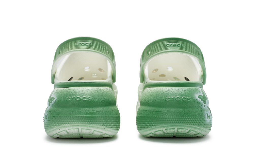 Crocs Crush Clog 811 Manufacturing Xiao Butterfly Hidden Spring Clogs Unisex Green White