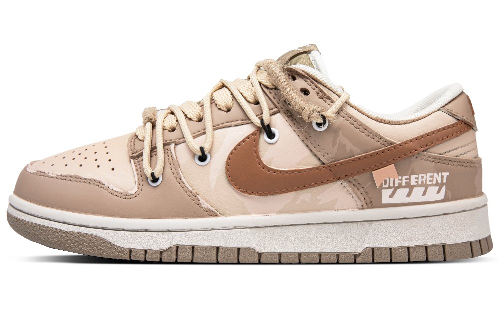 Nike Dunk Slip Resistant Cushioning Abrasion Resistant Low Top Skateboard Shoes Unisex Light Brown