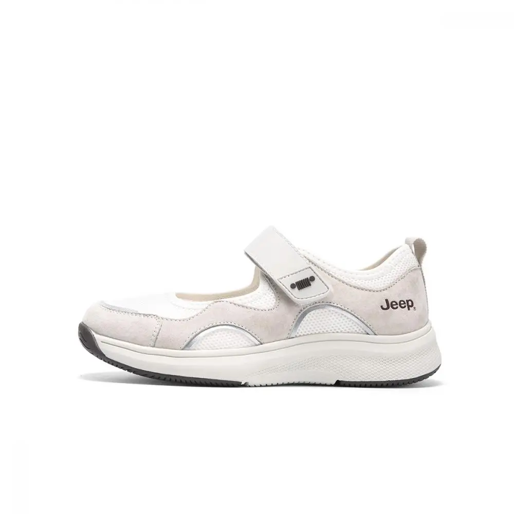 Jeep Platform Mary Jane Shoes Women's White Gray