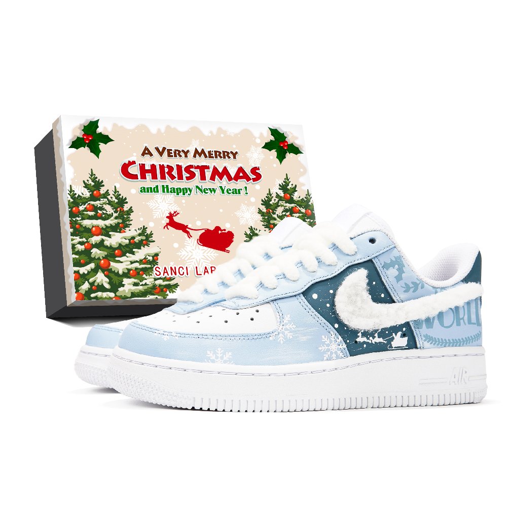 Nike Air Force 1 Low Anti-Slip Wear-Resistant Low-Top Skateboard Shoes Men's Blue