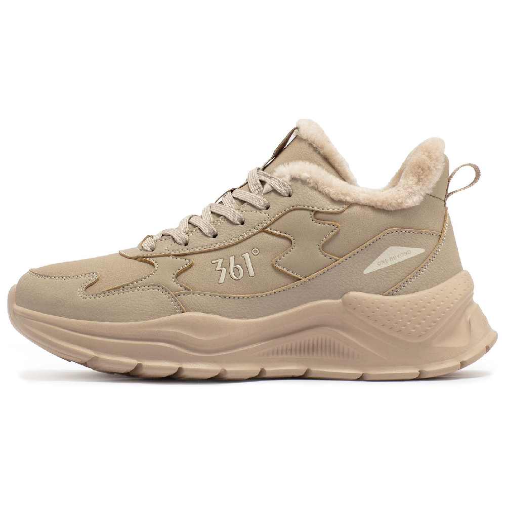 361° Warm Wear-Resistant Slip-Resistant Water-Resistant Mid-Top Casual Shoes Women's Wheat Brown