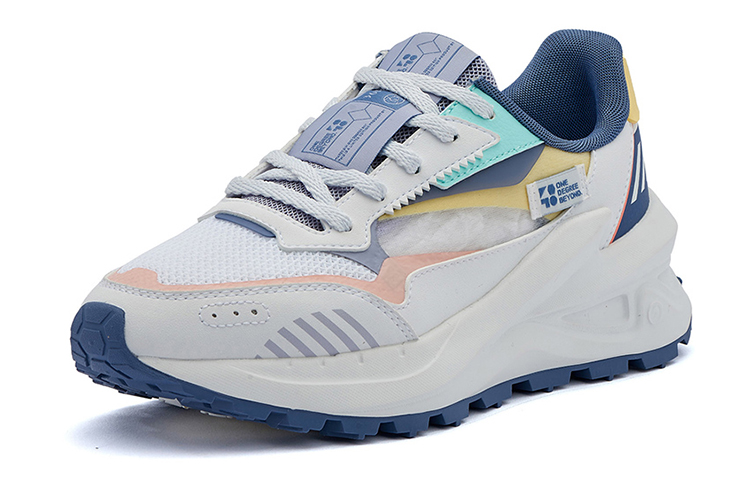 361° Long Wind Casual Shoes Women's Low top Knitted White/Butter/Navy Blue купить в интернет-магазине Yoocart с быстрой доставкой по России.