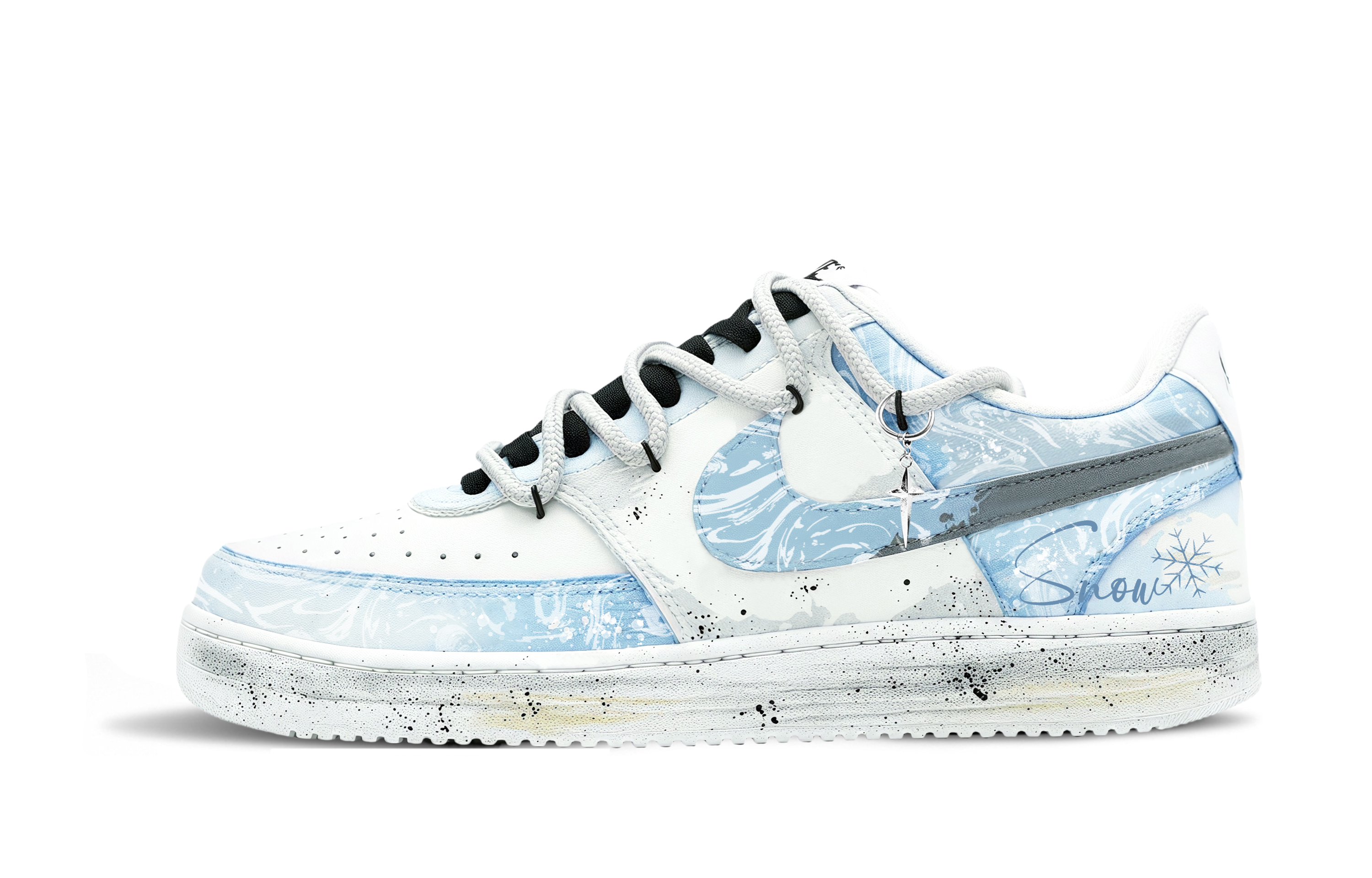 Nike Court Vision 1 Ice Leap Abrasion Resistant Low top Skateboard Shoes Unisex Blue White