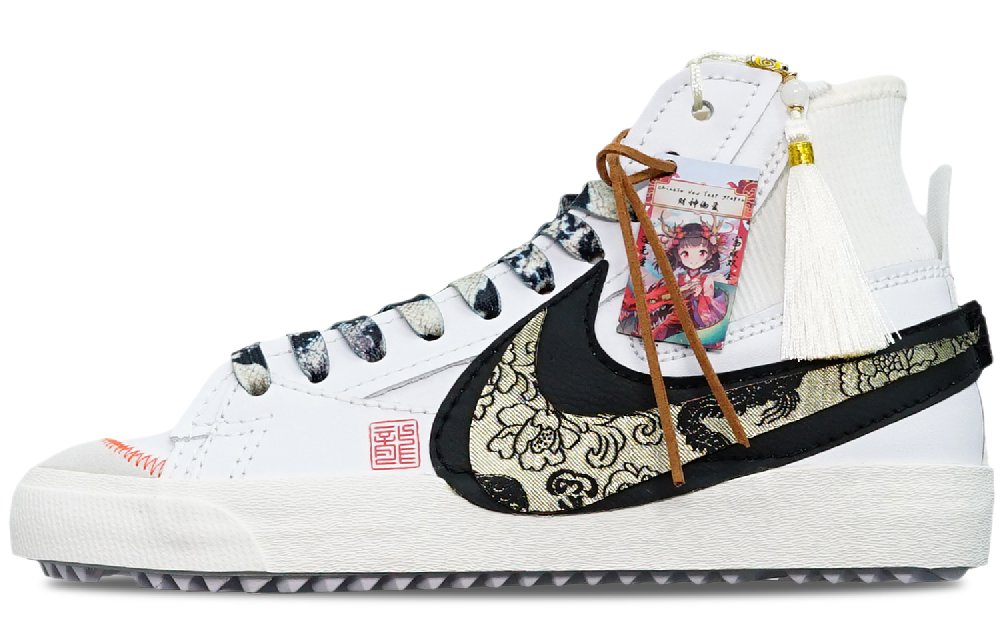 Nike Blazer 77Jumbo High-Top Skateboard Shoes Unisex Black White