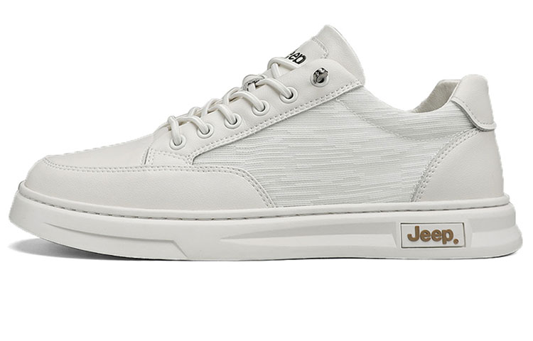 Jeep Low Top Skateboard Shoes Men's Ecru