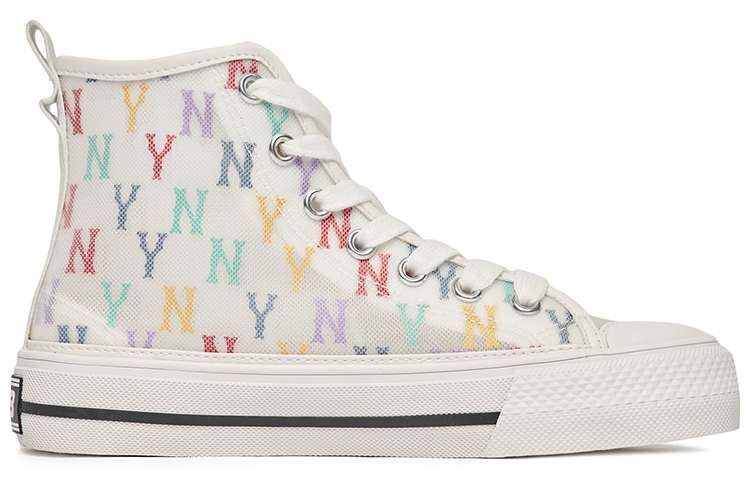 MLB Playball Canvas Shoes Unisex High-Top White/Multicolor Color