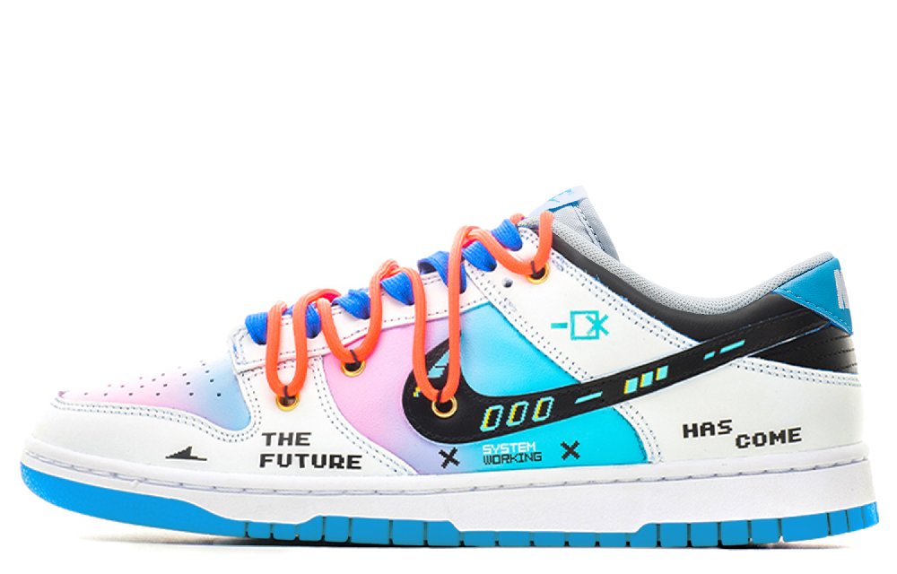 Nike Dunk Low Top Skateboard Shoes Men's Blue Pink Gradient