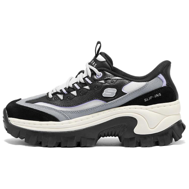 Skechers Abrasion Resistant Height Increasing Low top Casual Shoes Women's Black White