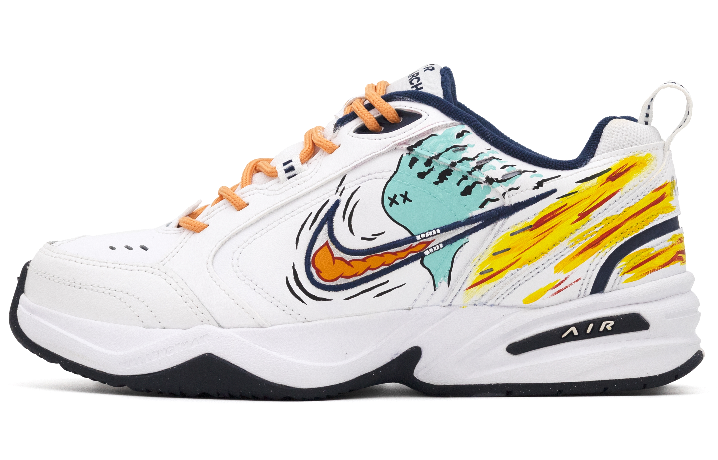 Nike Air Monarch 4 Slip Resistant Skateboard Shoes Unisex Blue White