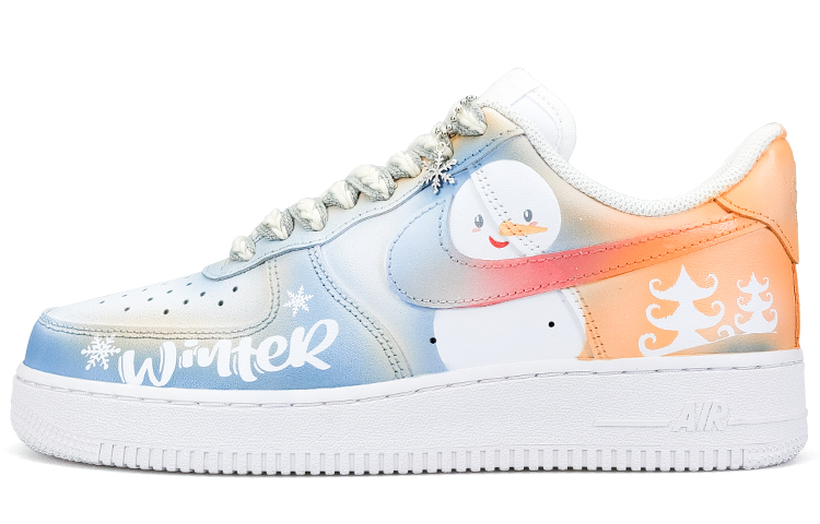 Nike Air Force 1 Skateboard Shoes Men Low-Top White/Orange/Blue/Red