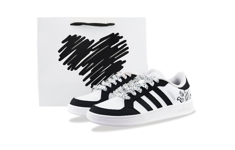 Adidas Neo Breaknet Abrasion Resistant Low Top Skateboard Shoes Unisex Black White