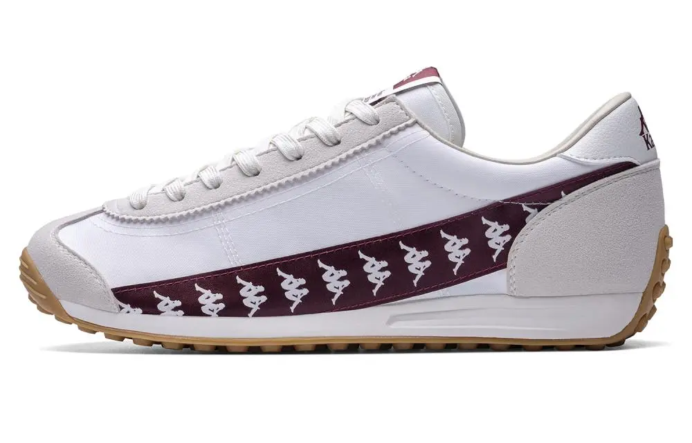 Kappa Anti Slip Wear Resistant Low Top Running Shoes Unisex Classic White