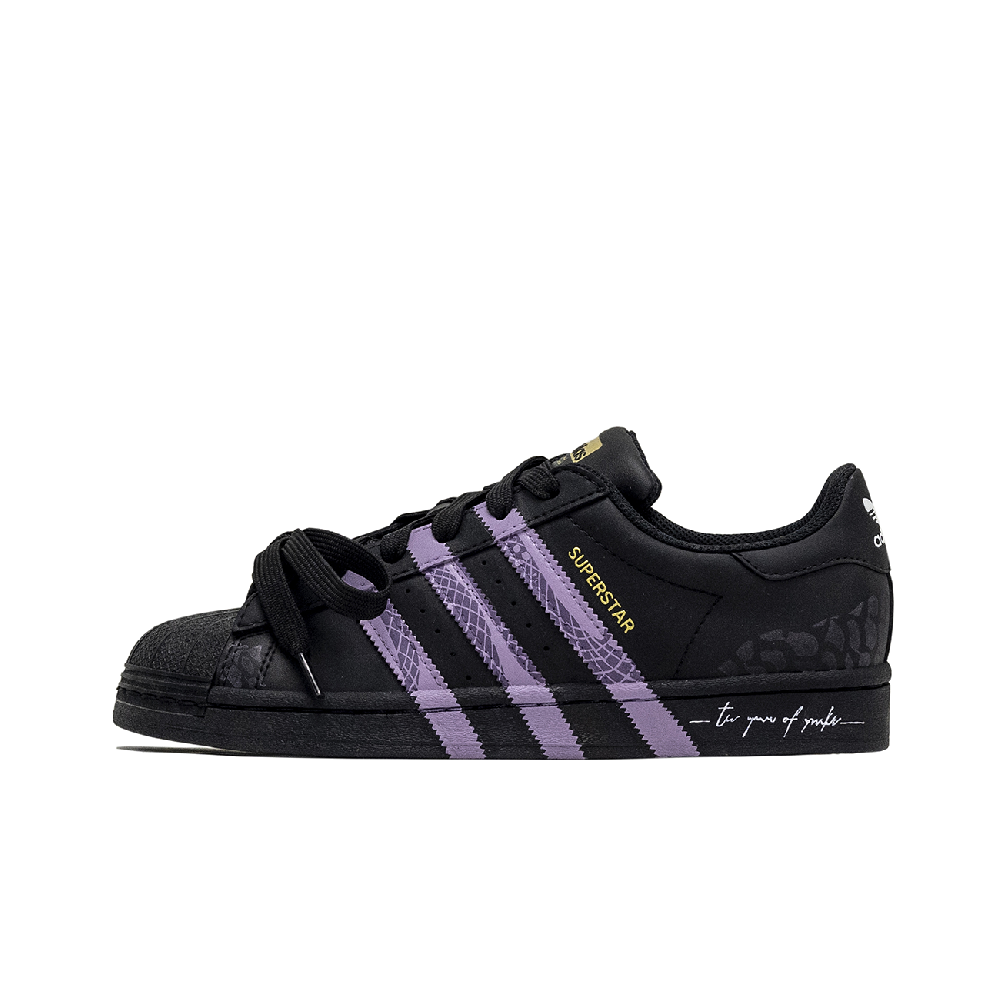 Adidas Originals SUPERSTAR Explorer Box Anti Slip Wear Resistant Low Top Skateboard Shoes Unisex Black Purple