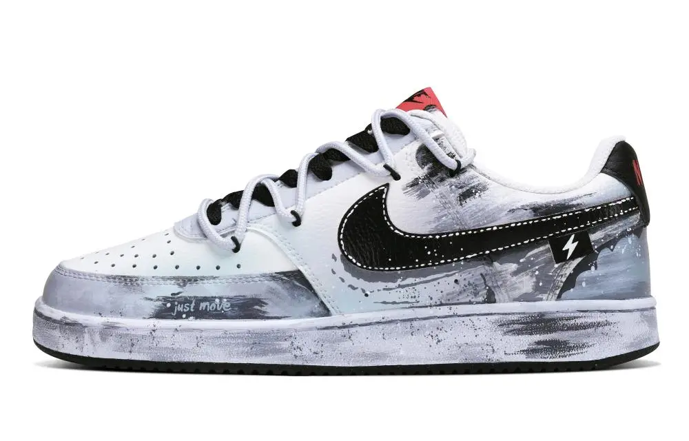 Nike Court Abrasion Resistant Low top Skateboard Shoes Men's Gray Black