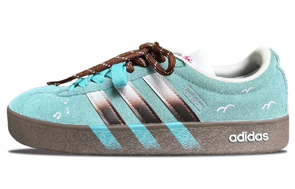 Adidas VL COURT 2.0 Wear resistant And Lightweight Low Top Skateboard Shoes Women's Light Blue