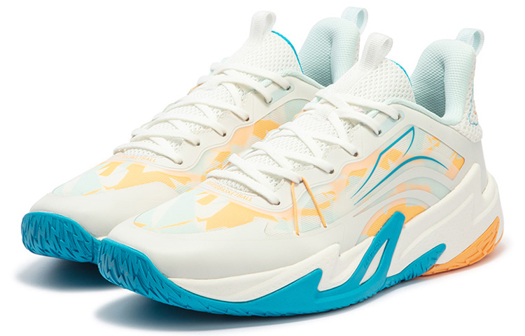 361° Shadow Resilience Cushioning Anti-Slip Wear-Resistant Breathability Low-Top Basketball Shoes Men's Harmony Blue