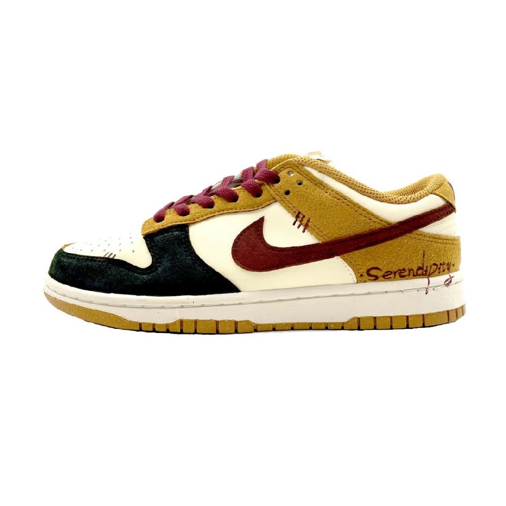 Nike Dunk Anti-Slip Wear-Resistant Low-Top Skateboard Shoes Unisex Red Brown