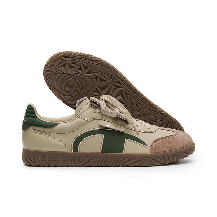 Champion T Head German Army Trainers Low Top Skateboard Shoes Men's Sand Stone/Olive Green