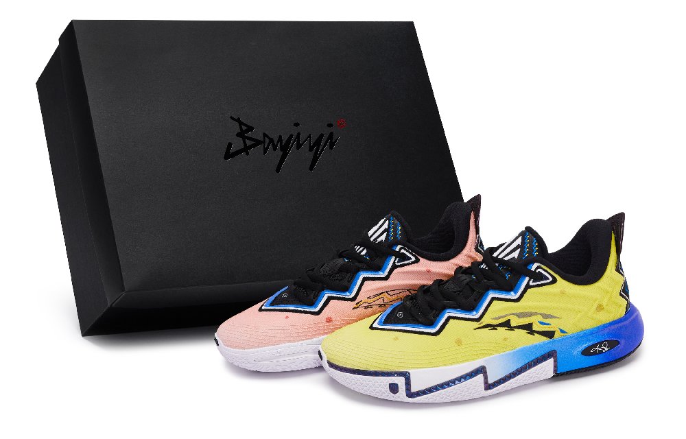 Anta KAI 2 Abrasion Resistant Breathable Low Top Basketball Shoes Men's Yellow Pink Mismatched