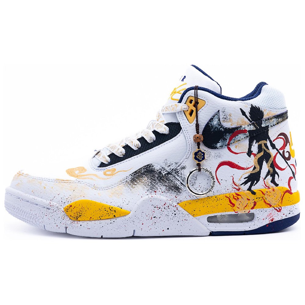 Nike Flight Legacy Basketball Shoes Men Mid-Top White/Yellow