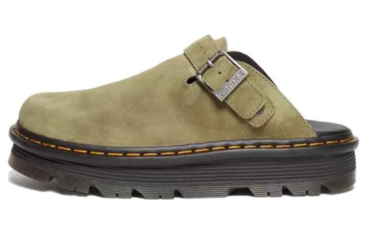 Dr. Martens Zebzag Suede Slingback Platform Mule Muted Olive